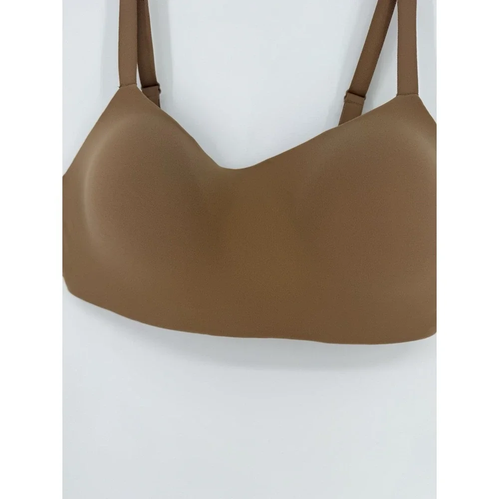 Auden NWT Luxury Collection Luxe Stretch Lightly Lined Scoop Bralette Caramel XL